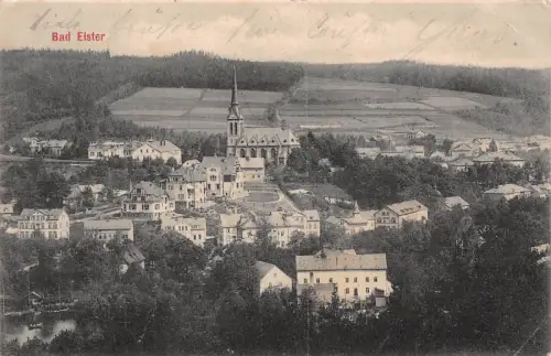 Stadtansicht von Bad Elster im Vogtland Sachsen Postkarte AK 1910