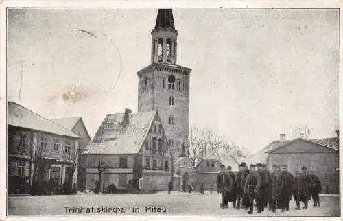 Trinitatiskirche am Markt in Mitau Feldpostkarte AK 1916