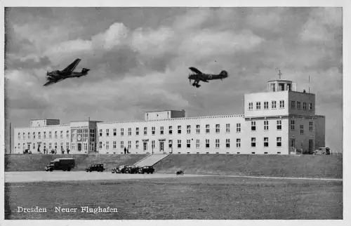 Dresden Neuer Flughafen Autos, Flugzeuge Postkarte