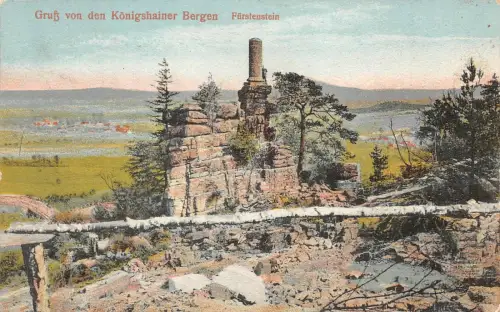 Gruß von den Königshainer Bergen Fürstenstein Berg-Restaurant "Hochstein" AK