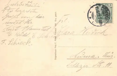 Pößneck Rathausglebel Schule Weisser Turm AK 1913