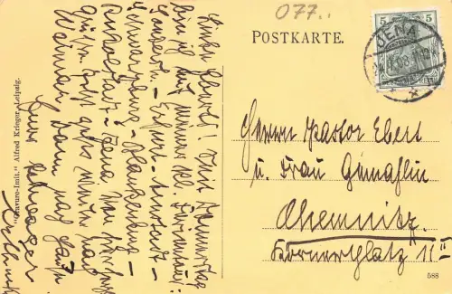 Jena Neue Universität Thüringen Postkarte 1908