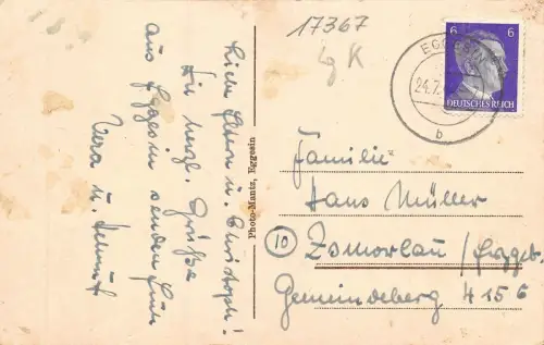 Eggesin i. Pom. Kirche Postkarte AK 1944
