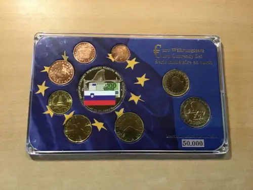 Slowenien EURO KMS 2 Euro 2007 mit Medaille