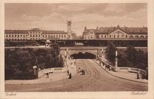 Erfurt Bahnhof Postkarte