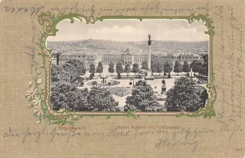 Stuttgart Neues Schloss mit Schlossplatz Baden-Württemberg Postkarte AK 1903