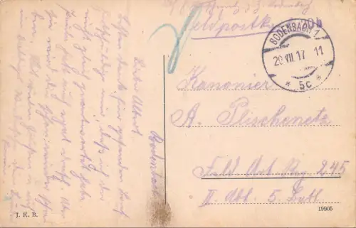 Bodenbach a. Elbe Schäferwand Dampfer Feldpostkarte AK 1917
