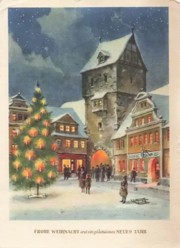 Frohe Weihnachten Weihnachtsbaum auf Markt