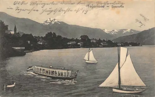 Tegernsee Seepartie Postkarte AK