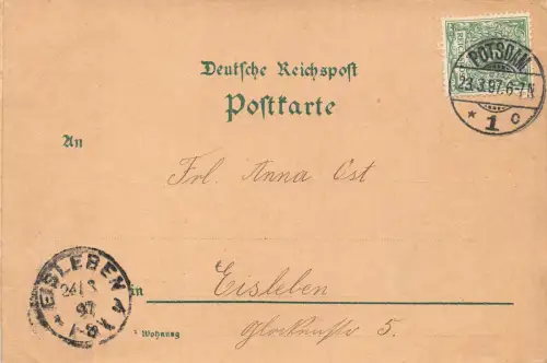 Erinnerungs Gruss der Nationalfeier 1897 Wilhelm I. AK Potsdam