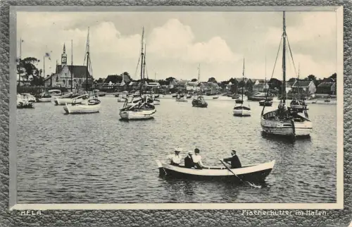 Hela (Hel) Fischerkutter im Hafen Postkarte