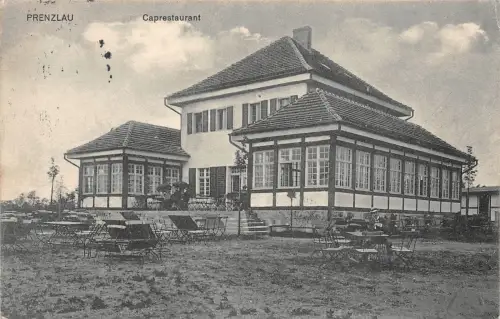 AK Prenzlau Cap Restaurant Caprestaurant Postkarte Bahnhpost 1915