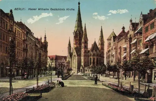 Kaiser Wilhelm Gedächtnis Kirche in Berlin Postkarte AK