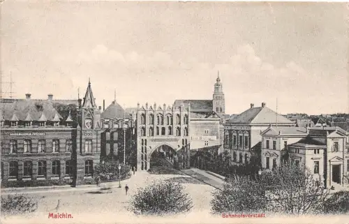 AK Malchin Bahnhofsvostadt Bahnpost Postkarte 1907