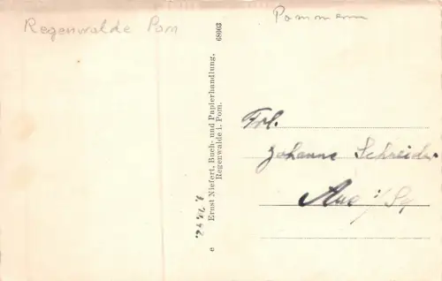 Regenwalde Pommern Postkarte AK