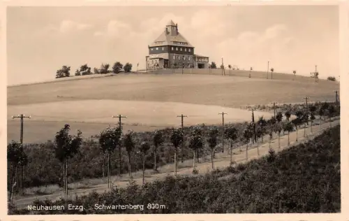 Schwartenberg in Neuhausen Erzgebirge Sachsen Postkarte AK