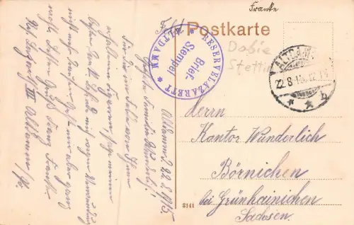 Altdamm Ansicht Dobie Stettin Kirche Feldpostkarte AK 1915