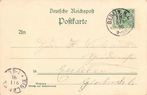 Gruß aus Berlin Am Mühlendamm Litho AK 1898