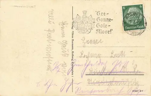 Lotsenturm und Hafen in Ostseebad Kolberg Pommern Postkarte AK 1931