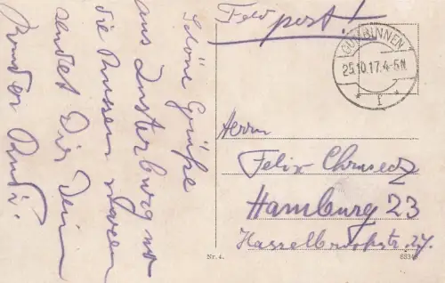 Totalansicht von Insterburg Ostpreussen Postkarte AK 1917