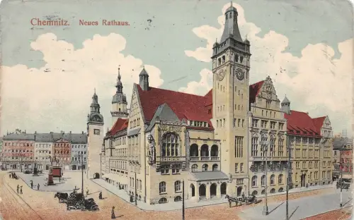 Chemnitz Neues Rathaus Postkarte 1911