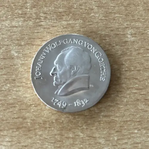 DDR 20 Mark Johann Wolfgang von Goethe 1969 Silber