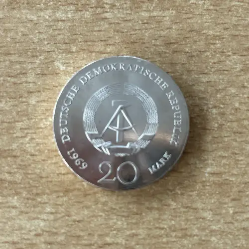 DDR 20 Mark Johann Wolfgang von Goethe 1969 Silber