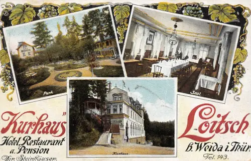 Loitsch bei Weida Thür. Restaurant Kurhaus Postkarte 1936
