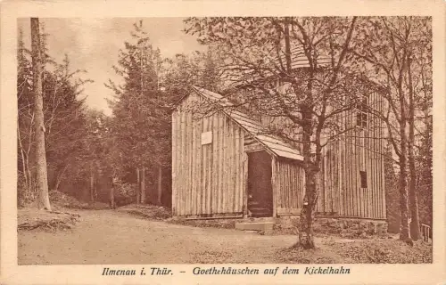 Ilmenau i. Thür. Goethehäuschen auf dem Kickelhahn Postkarte AK