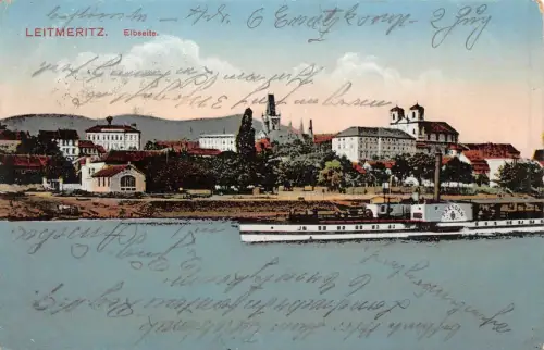 Leitmeritz/Litoměřice Elbseite Postkarte 1915