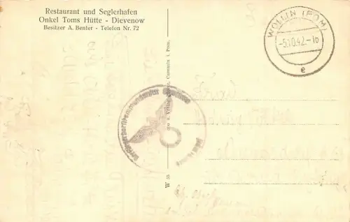 Dievenow Dziwnów Restaurant und Seglerhafen AK 1942