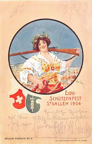 Eidg. Schützenfest St. Gallen 1904 Offizielle Postkarte No. 5 AK 1904