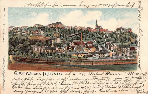 Leisnig Sachsen Grusspostkarte 1902