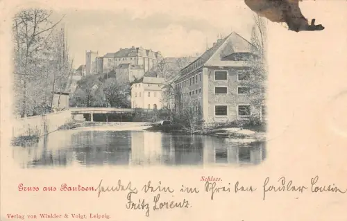 Gruss aus Bautzen Schloss Postkarte AK 1898