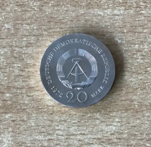 DDR 20 Mark 1972 Lucas Cranach Silber Gedenkmünze
