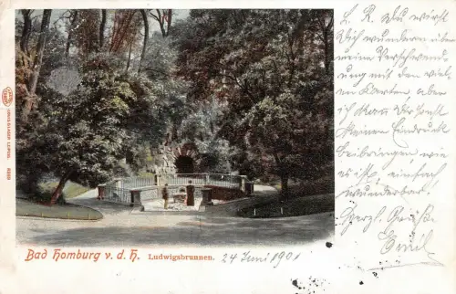 Bad Homburg v. d. H. Ludwigsbrunnen Postkarte AK 1901