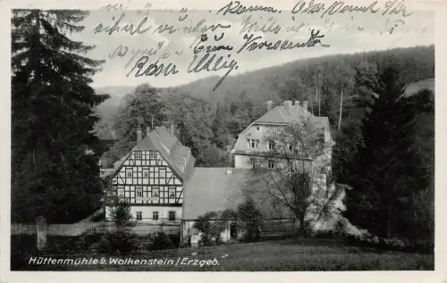Hüttenmühle bei Wolkenstein Erzgebirge Sachsen Postkarte AK 1944