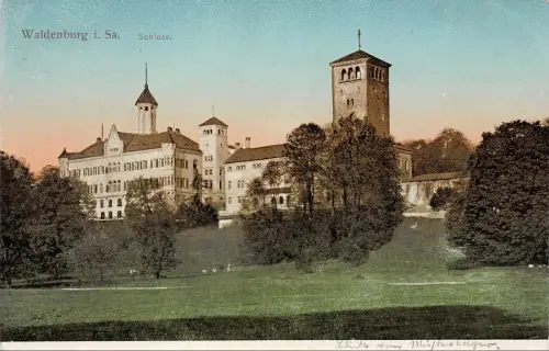 Schloss Waldenburg Sachsen Postkarte AK 1912