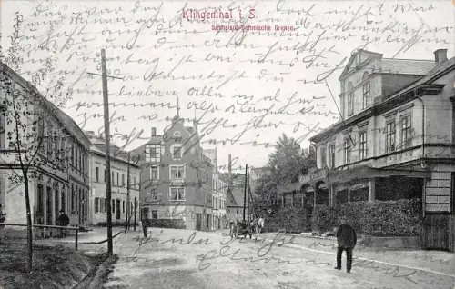 Klingenthal i. S. Sächsische-böhmische Grenze gelaufen 1914