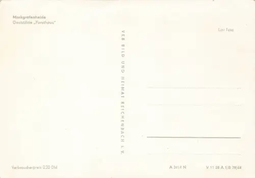 Gaststätte Forsthaus Markgrafenheide Rostock Mecklenburg-Vorpommern Postkarte AK