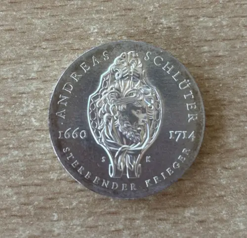 DDR 20 Mark 1990 Andreas Schlüter Silber