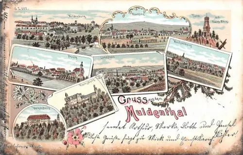 Mundenthal Lunzenau, Penig, Rochlitz, Waldenburg Postkarte 1899