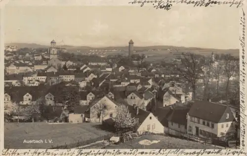 Auerbach i. V. Ansicht Panorama Postkarte AK 1932