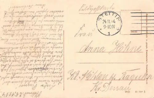 Szczecin Stettin Hakenterrasse Postkarte 1914