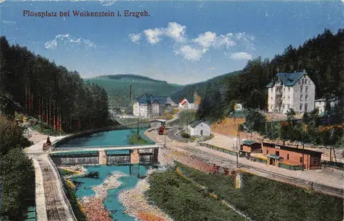 Flossplatz bei Wolkenstein i. Erzgeb. Postkarte