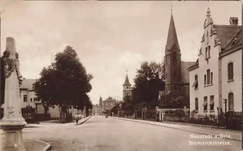 Ansicht Bismarckstrasse in Neustadt an der Orla Thüringen Postkarte AK 1926