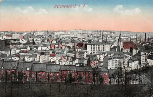 Stadtansicht von Reichenbach im Vogtland Sachsen Postkarte AK