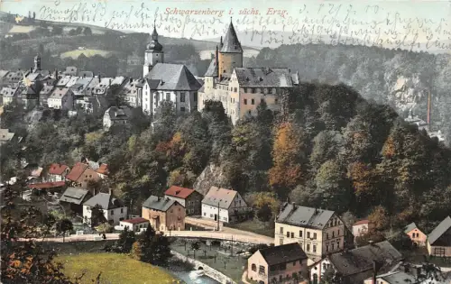 Schwarzenberg i. sächs. Erzg. Postkarte AK 1910