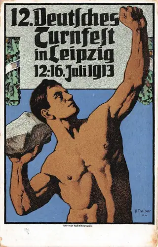 12. Deutsches Turnfest in Leipzig 1913 Nr. 4: Der Steinstößer AK 1914