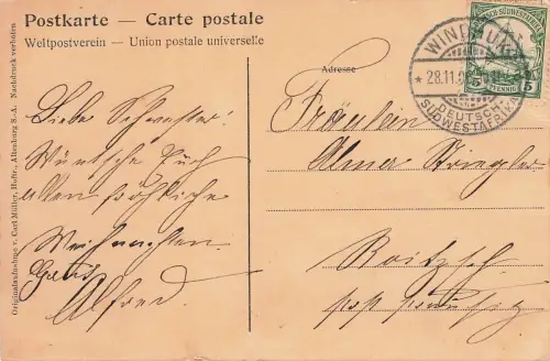 AK Deutsch-Südwest-Afrika DSWA Ein eingelieferter Wittboi gelaufen Windhuk 1906